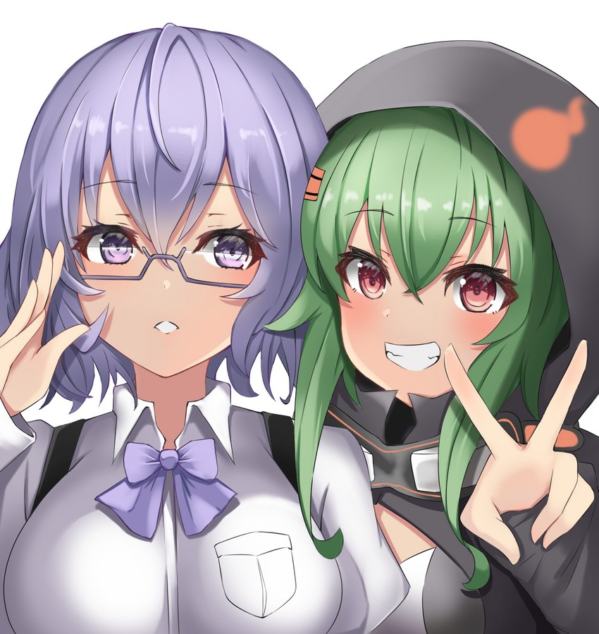 shinomiya rina and mikagura mirei (digimon and 1 more) drawn by menmen_(menmen13s)