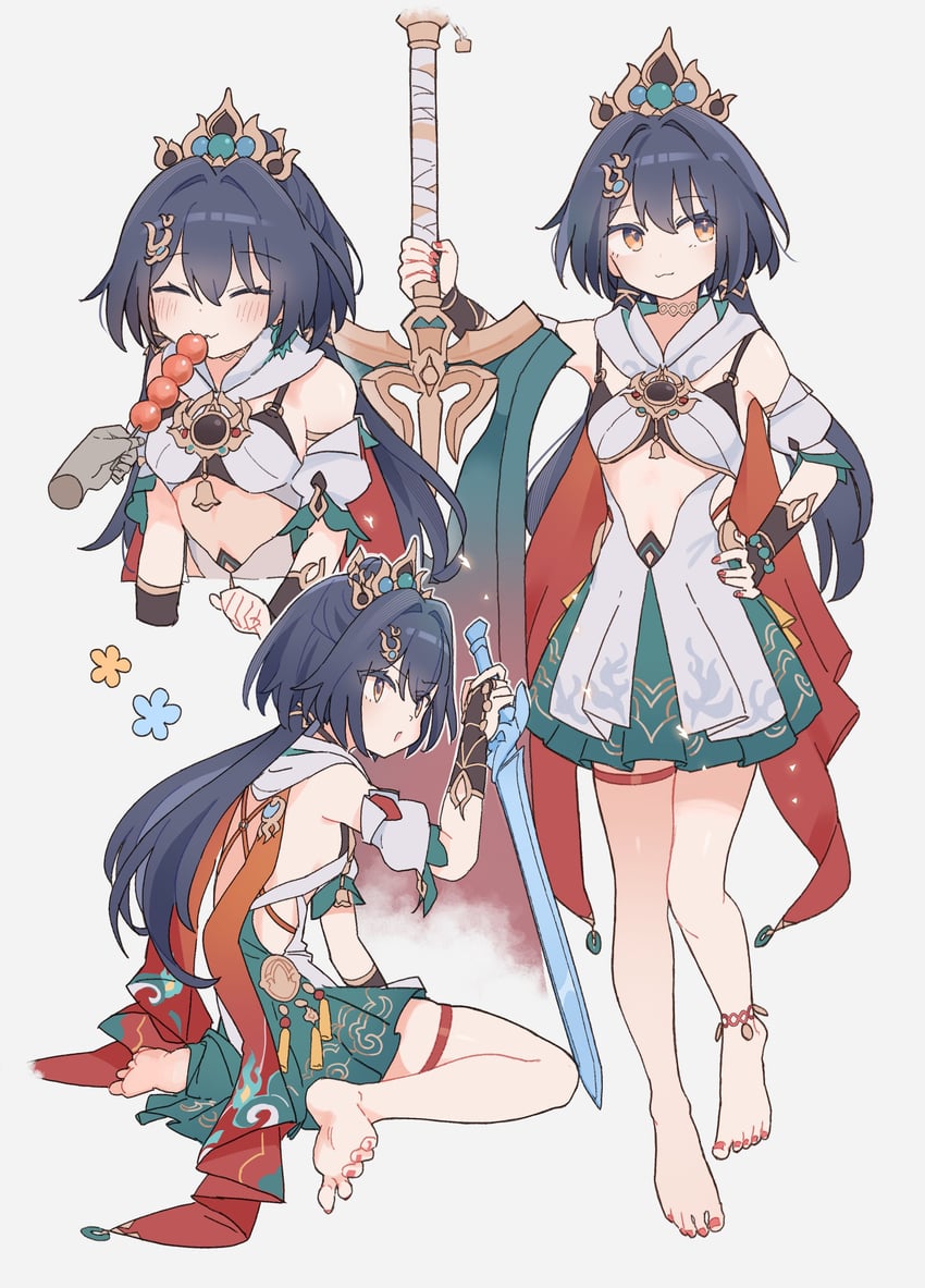 yunli (honkai and 1 more) drawn by origami_gyokuo
