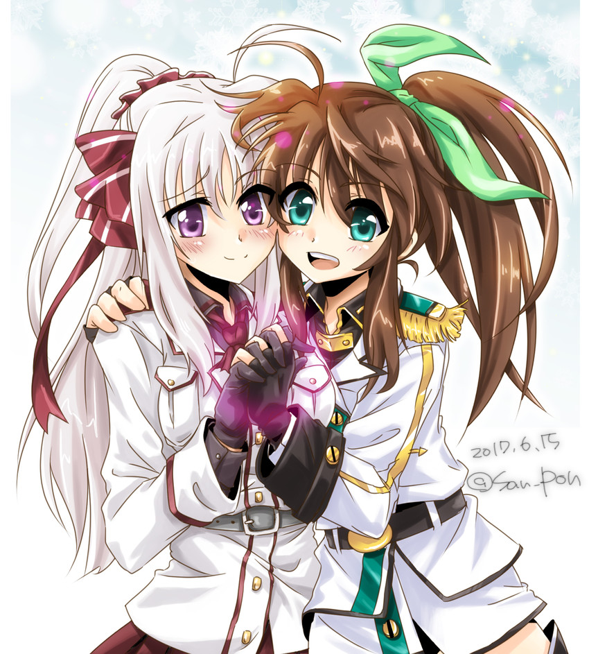 fuka reventon and rinne berlinetta (lyrical nanoha and 1 more) drawn by san-pon