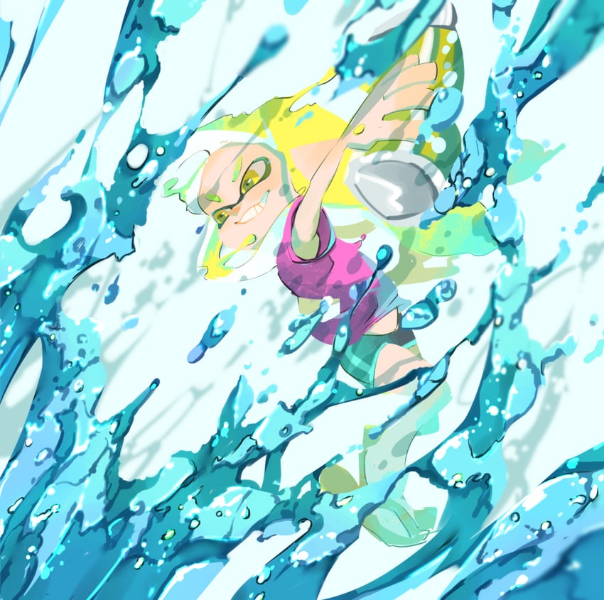 inkling player character and inkling girl (splatoon) drawn by koike3582