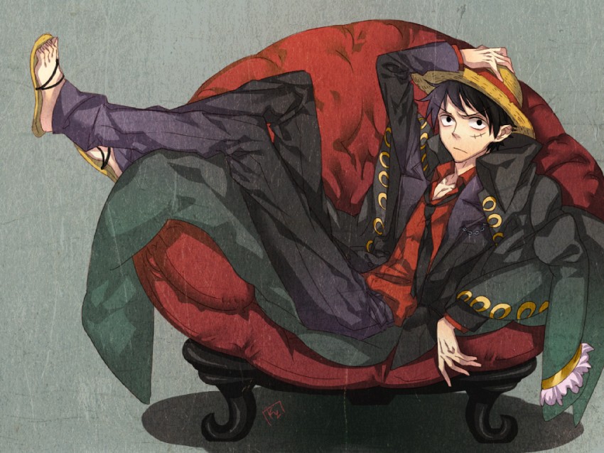 monkey d. luffy (one piece and 1 more) drawn by kaguyuzu