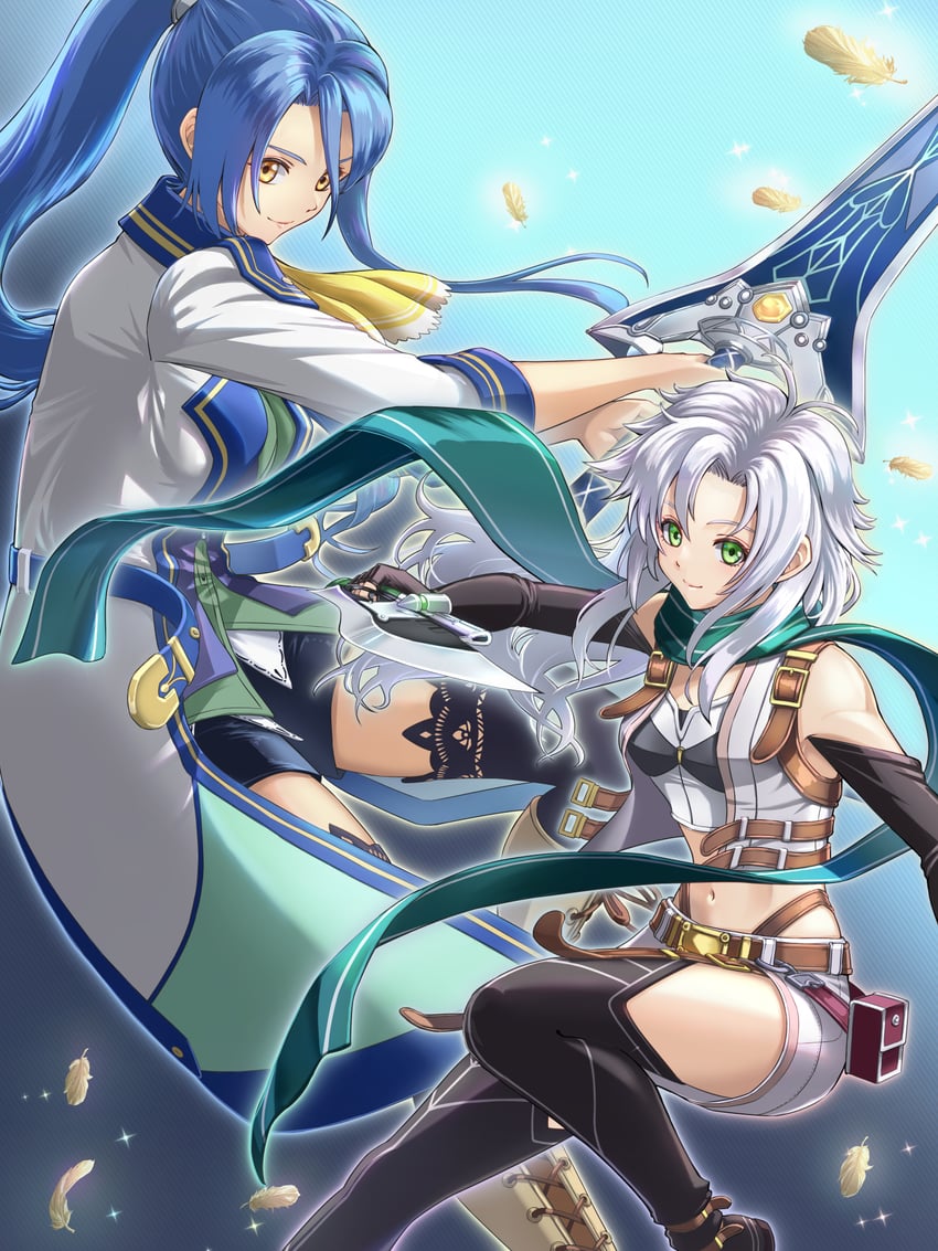 fie claussell and laura s. arseid (eiyuu densetsu and 2 more) drawn by chiga_akira