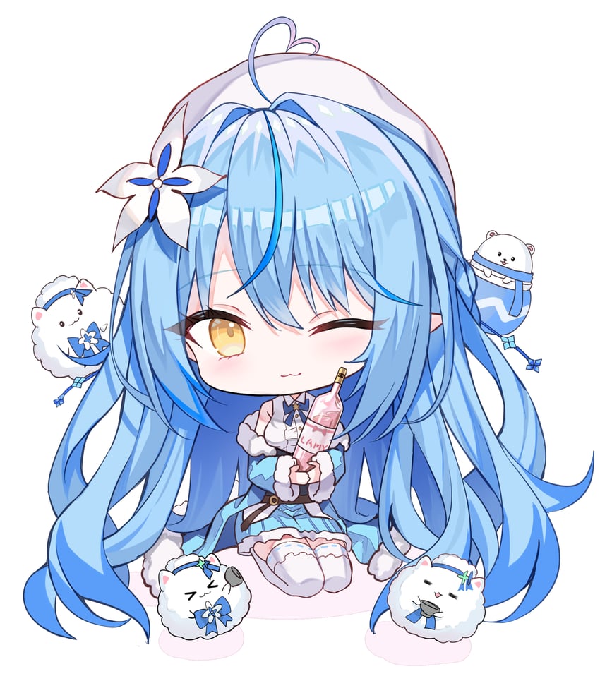 yukihana lamy, daifuku, and yukimin (hololive and 1 more) drawn by rin_yuu