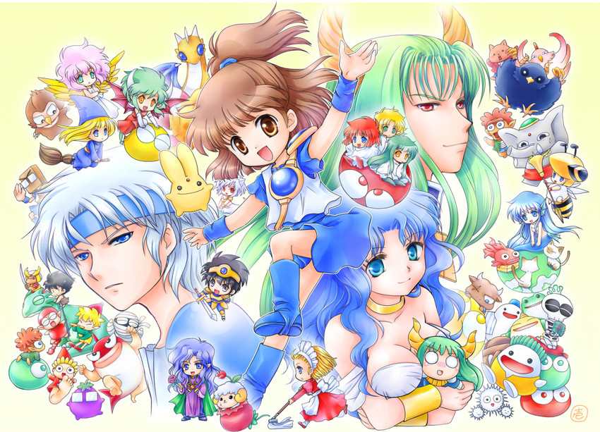 arle nadja, puyo, carbuncle, draco centauros, witch, and 37 more (puyopuyo and 1 more) drawn by kurohamu