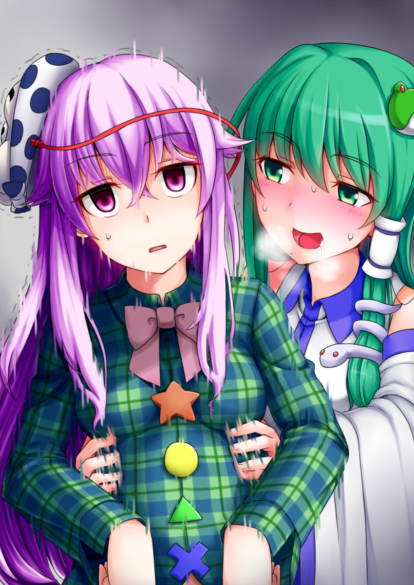kochiya sanae and hata no kokoro (touhou) drawn by yani_(nokori_life1)
