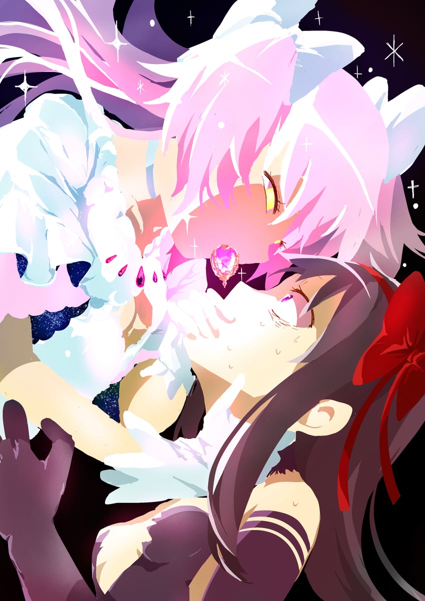 akemi homura, kaname madoka, ultimate madoka, and akuma homura (mahou shoujo madoka magica and 1 more) drawn by kio_deidou