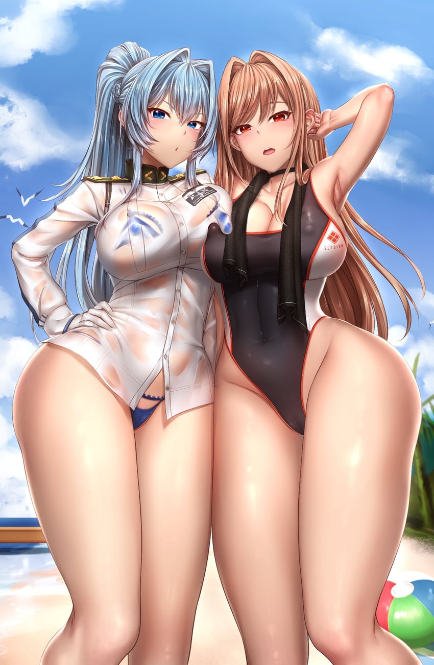 helm and rapi (goddess of victory: nikke) drawn by yui_hiroshi