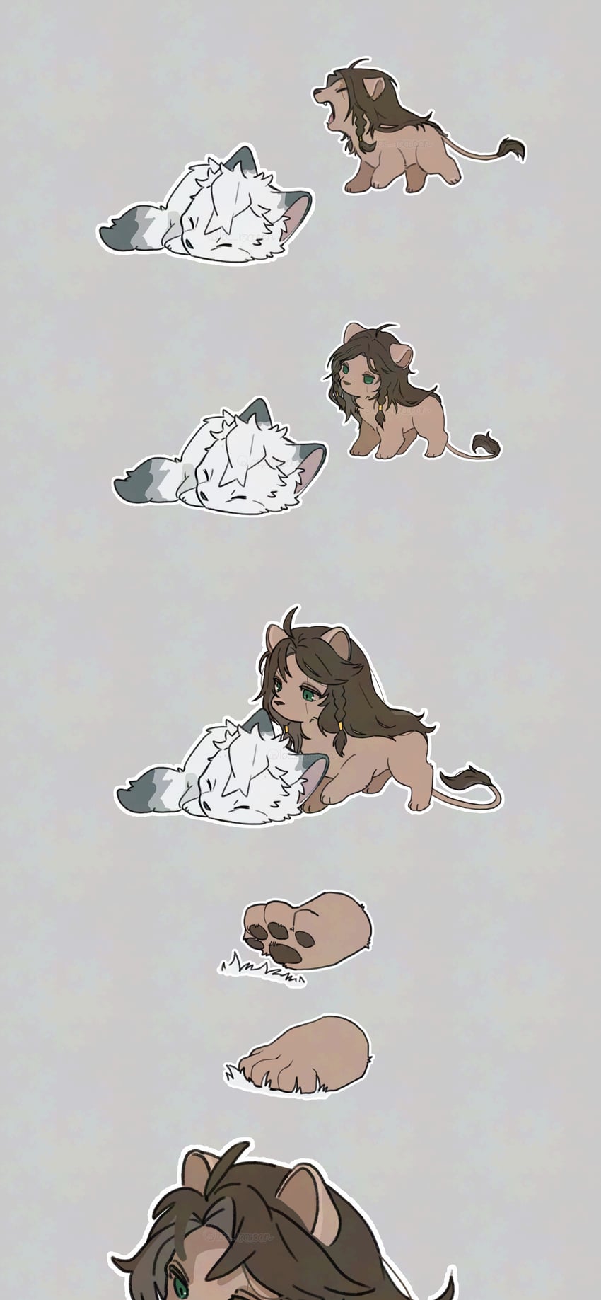 leona kingscholar and jack howl (twisted wonderland) drawn by raccoonlot