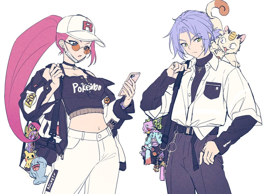 morpeko, jessie, james, meowth, arbok, and 7 more (pokemon) drawn by pkgllllllv