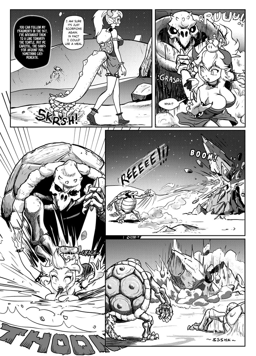 bowsette and dry bones (mario and 1 more) drawn by tony_kuusisto