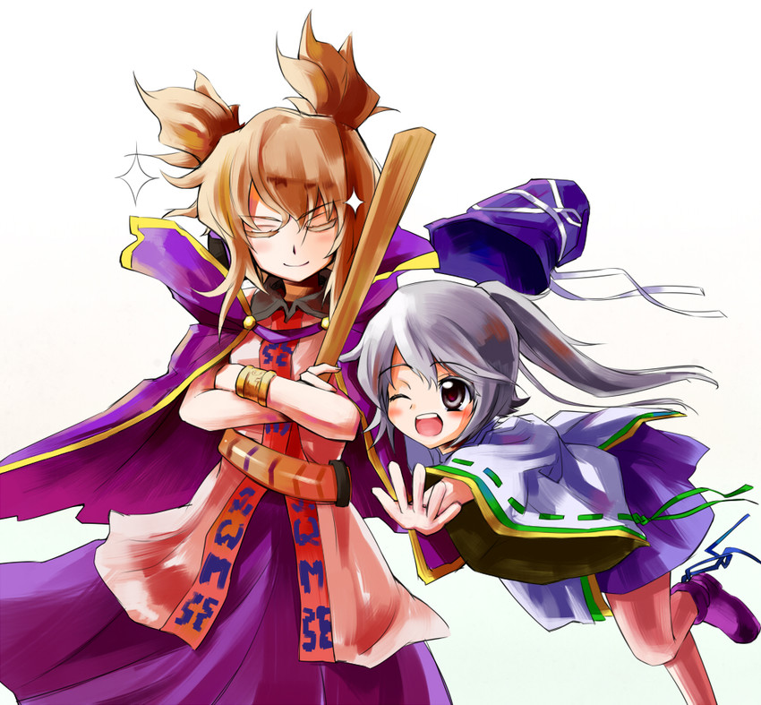 toyosatomimi no miko and mononobe no futo (touhou) drawn by yunagram_(myage)