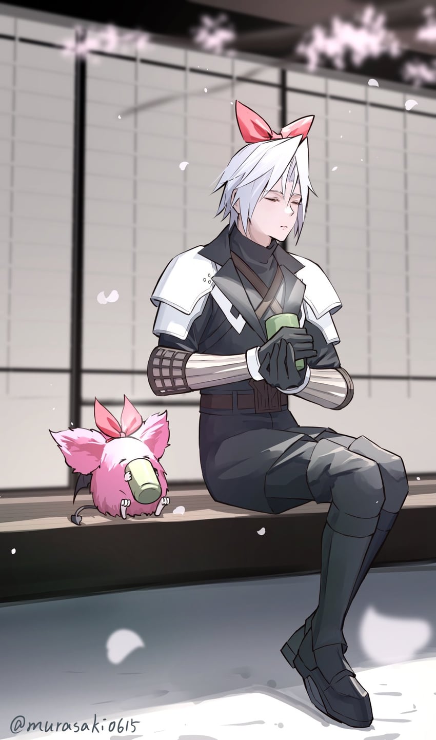 sephiroth, pink sanguini, and monan (final fantasy and 4 more) drawn by zi_(murasaki0615)