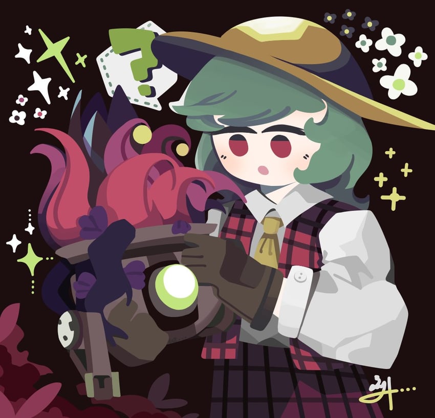 kazami yuuka and rex (touhou and 2 more) drawn by thatpebble