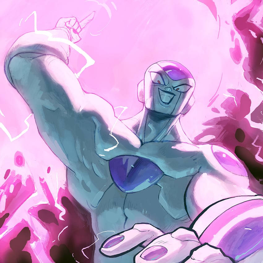 frieza and final form frieza (dragon ball and 1 more) drawn by garrett_hanna
