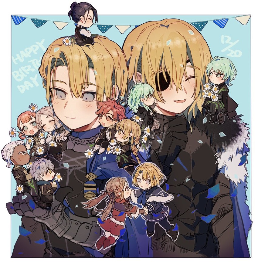 edelgard von hresvelg, dimitri alexandre blaiddyd, ingrid brandl galatea, female byleth, sylvain jose gautier, and 6 more (fire emblem and 1 more) drawn by suke_(mo8460)