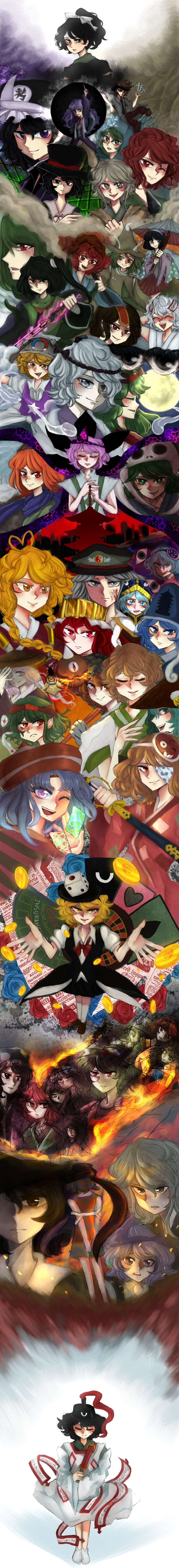 enraku tsubakura, houlen yabusame, senri tsurubami, shitodo kuroji, zuifeng tenkai, and 36 more (len'en and 4 more) drawn by m40u