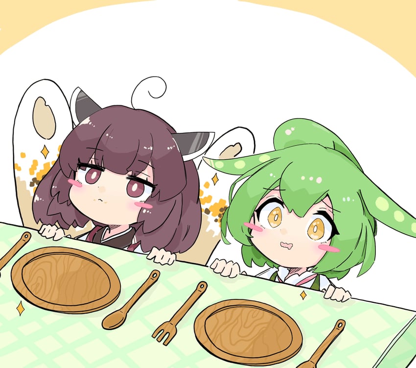 touhoku kiritan and zundamon (voiceroid and 1 more) drawn by tatutaniyuuto