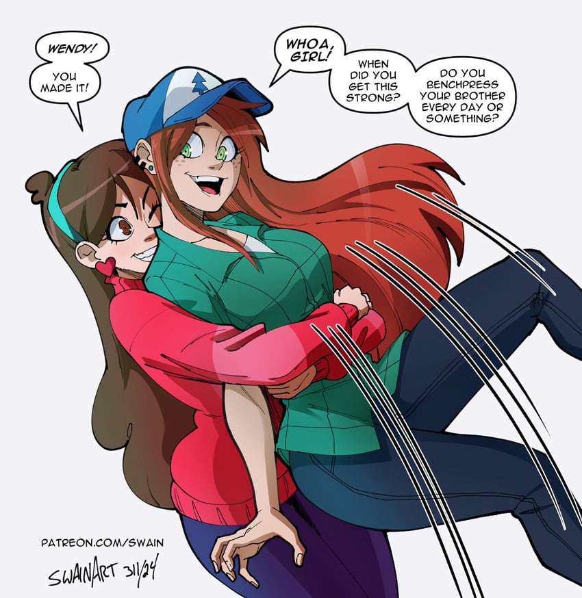 mabel pines and wendy corduroy (gravity falls) drawn by swain_(artist)