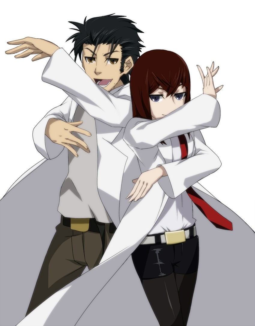makise kurisu and okabe rintarou (steins;gate) drawn by fuyugasumi