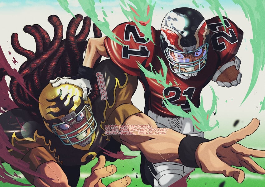 kobayakawa sena and kongou agon (eyeshield 21) drawn by al_sahim