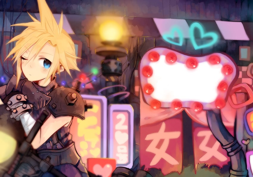 cloud strife (final fantasy and 1 more) drawn by saru_(shimanokyouken)