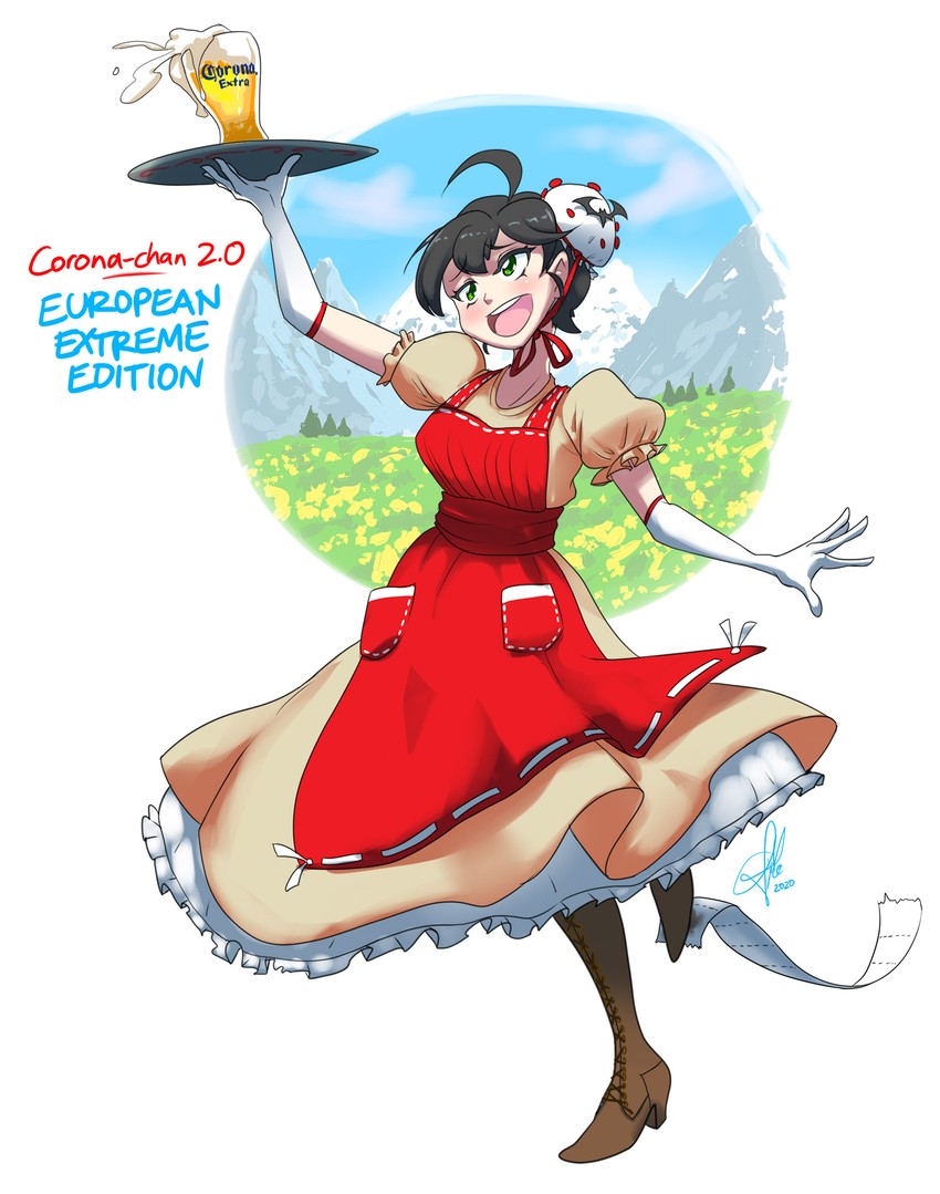 corona-chan (original) drawn by triple-q