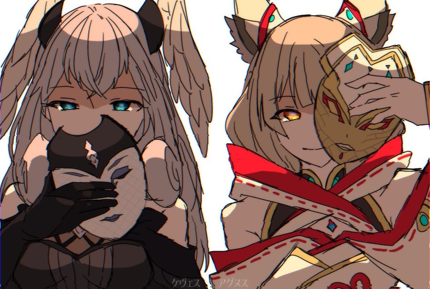 nia and melia antiqua (xenoblade chronicles and 1 more) drawn by mugimugis