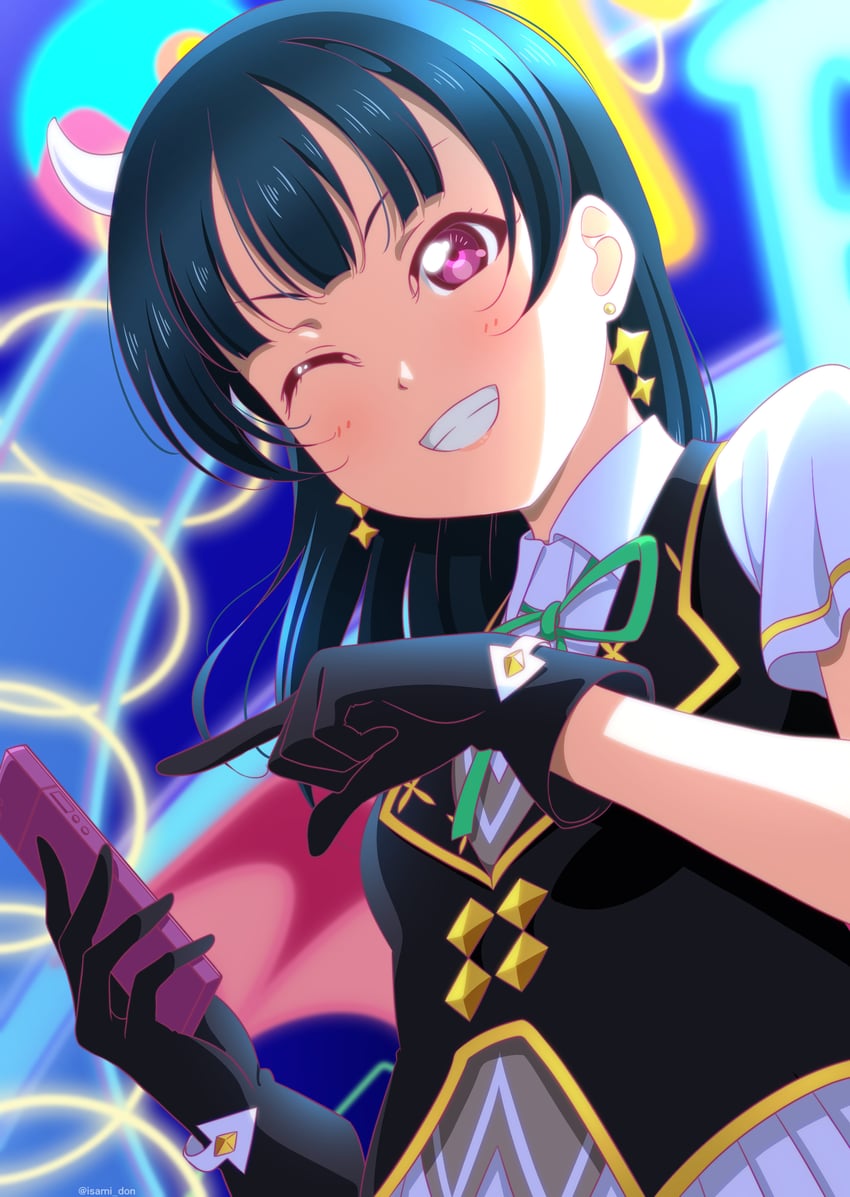 tsushima yoshiko (love live! and 1 more) drawn by isami_don