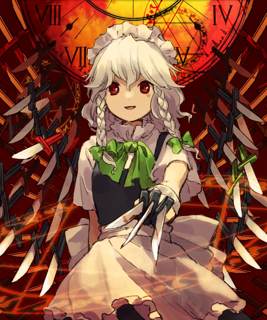 izayoi sakuya (touhou and 1 more) drawn by kaigen_1025