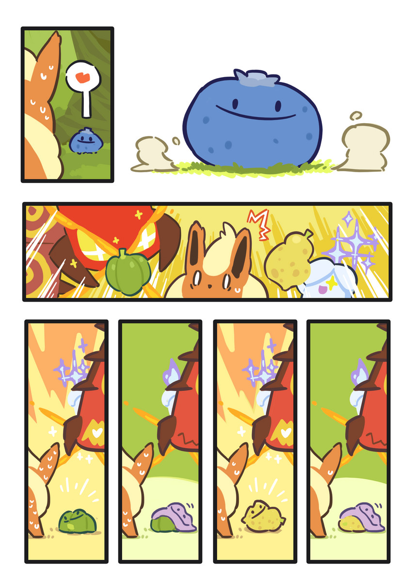 flareon, litwick, ditto, transformed ditto, and centiskorch (pokemon and 1 more) drawn by hc2002