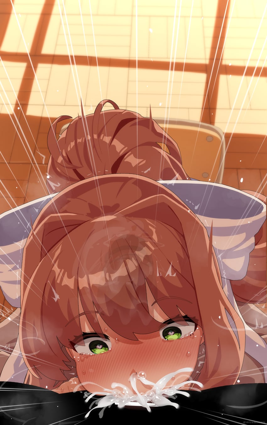 monika (doki doki literature club) drawn by mizumizuni