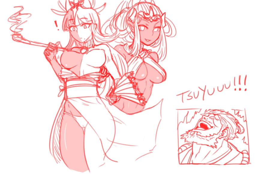 tsukuyomi and sophia (final fantasy and 1 more) drawn by karei_(otachi18)