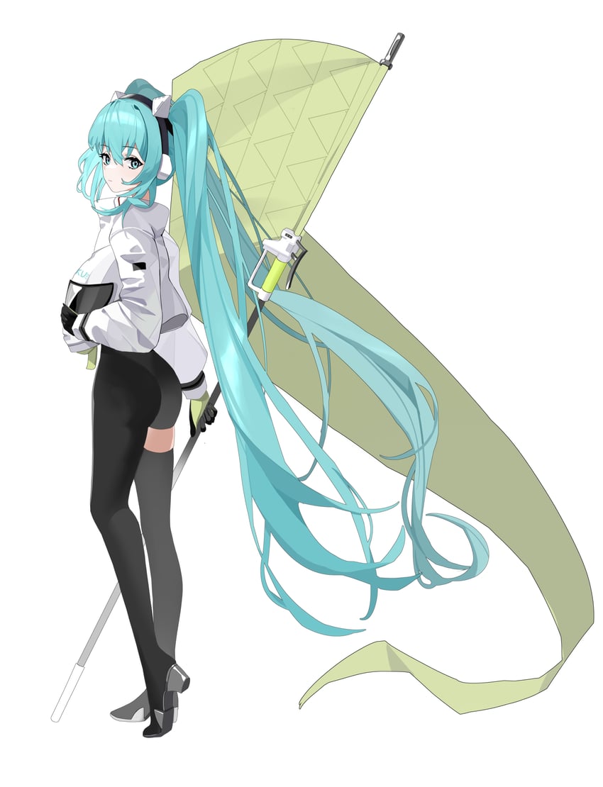 hatsune miku and racing miku (vocaloid and 1 more) drawn by tasuku_isa_isa