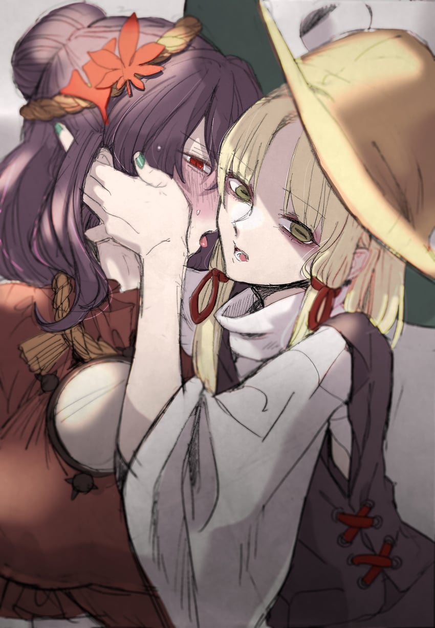 moriya suwako and yasaka kanako (touhou) drawn by whoru