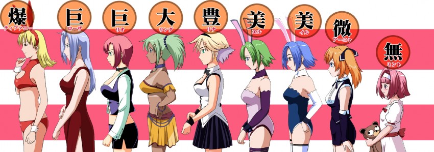 rio rollins, mint clark, rina tachibana, tiffany abbott, choco, and 5 more (super blackjack) drawn by sanshirou_(yama13)