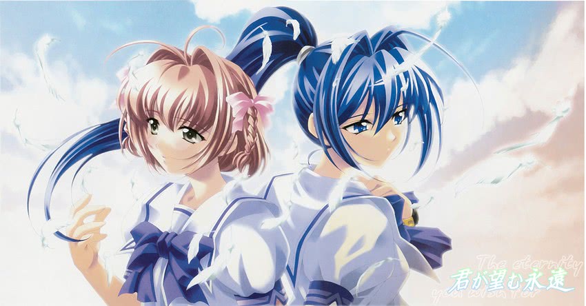 hayase mitsuki and suzumiya haruka (kimi ga nozomu eien) drawn by baka_ouji_persia
