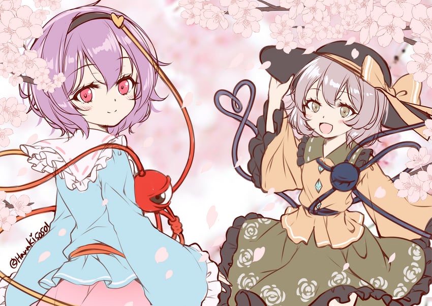 komeiji koishi and komeiji satori (touhou) drawn by haruki_(colorful_macaron)