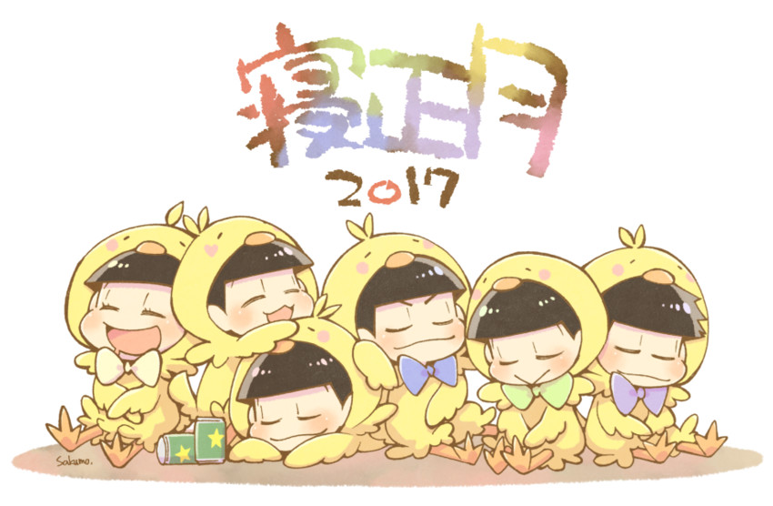 matsuno osomatsu, matsuno karamatsu, matsuno ichimatsu, matsuno jyushimatsu, matsuno choromatsu, and 1 more (osomatsu and 2 more) drawn by sakumo_(scraps)