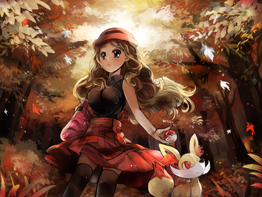 serena and fennekin (pokemon and 1 more) drawn by revanche