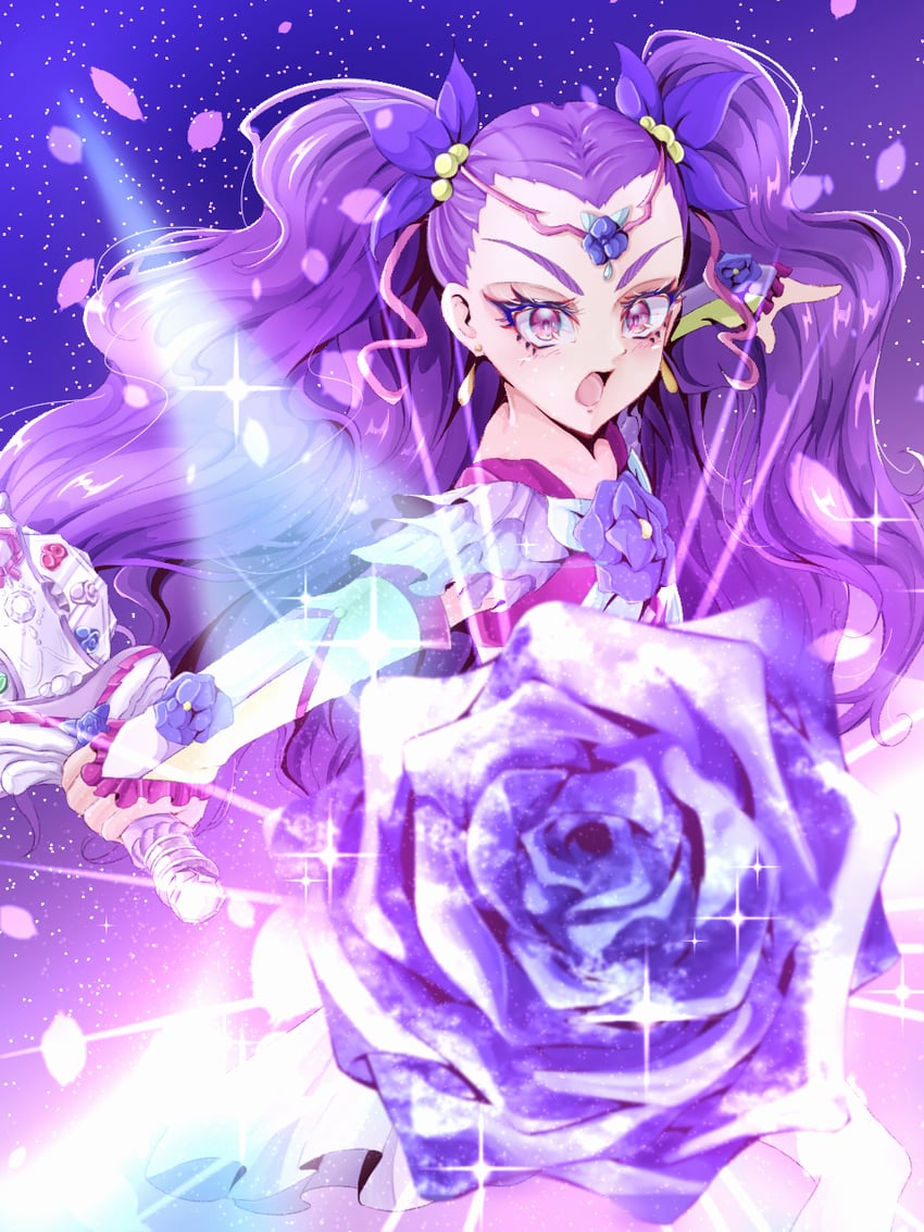 mimino kurumi and milky rose (precure and 2 more) drawn by haruto_(1214_haruto)