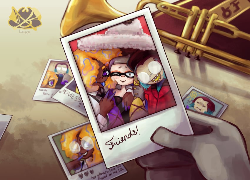 tao blu, yoko, and tosh (splatoon and 1 more) drawn by leyko