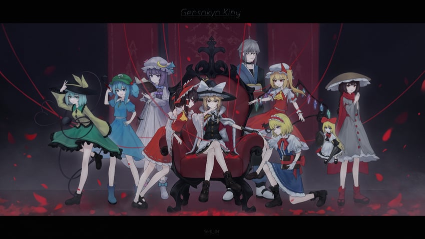 hakurei reimu, kirisame marisa, flandre scarlet, komeiji koishi, alice margatroid, and 5 more (touhou) drawn by sedl_04