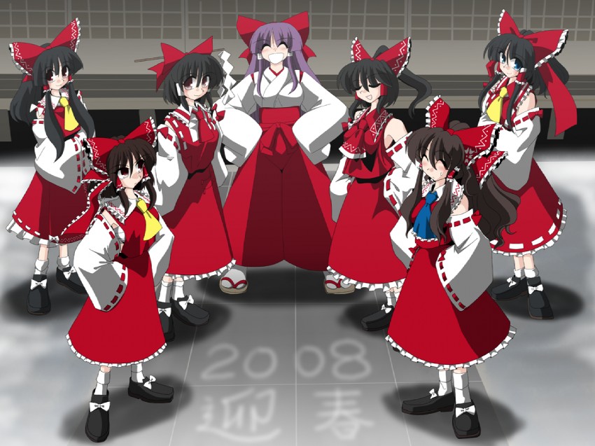 hakurei reimu (touhou and 6 more) drawn by kieyza