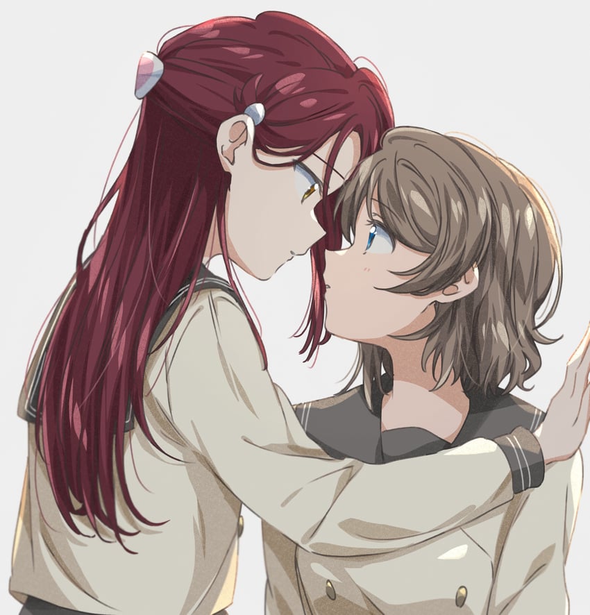 watanabe you and sakurauchi riko (love live! and 1 more) drawn by yuchi_(salmon-1000)