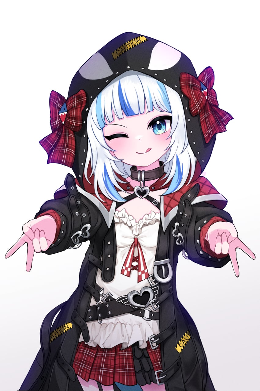 gawr gura and sakamata chloe (hololive and 1 more) drawn by kaisin_ao