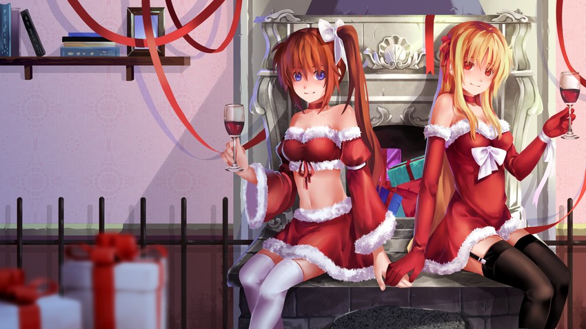 fate testarossa and takamachi nanoha (lyrical nanoha and 1 more) drawn by iceky