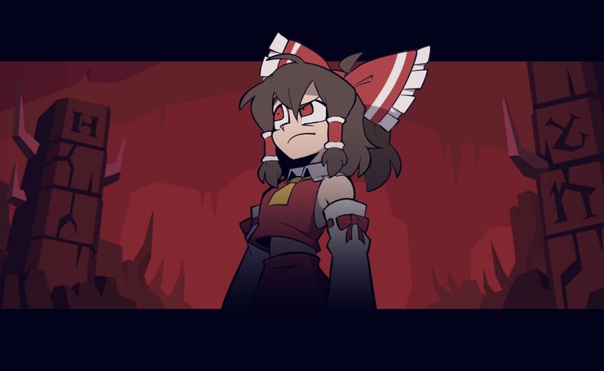hakurei reimu (touhou and 1 more) drawn by rustyreddroses
