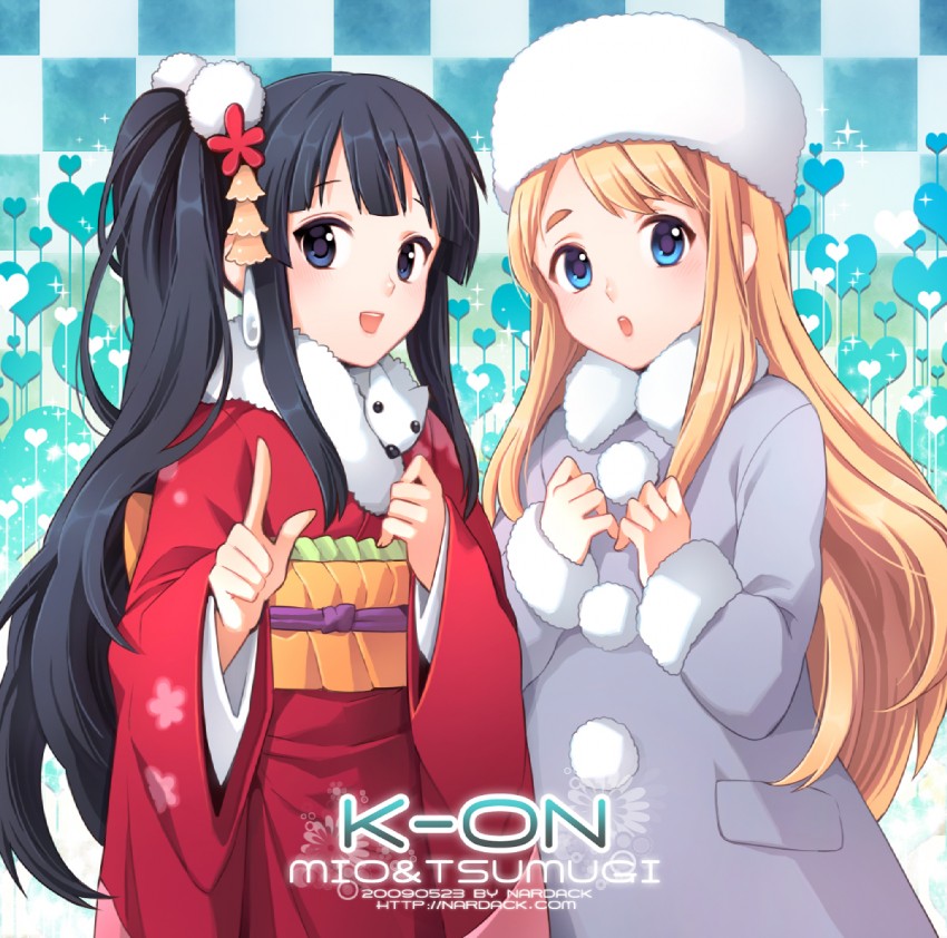 akiyama mio and kotobuki tsumugi (k-on!) drawn by nardack