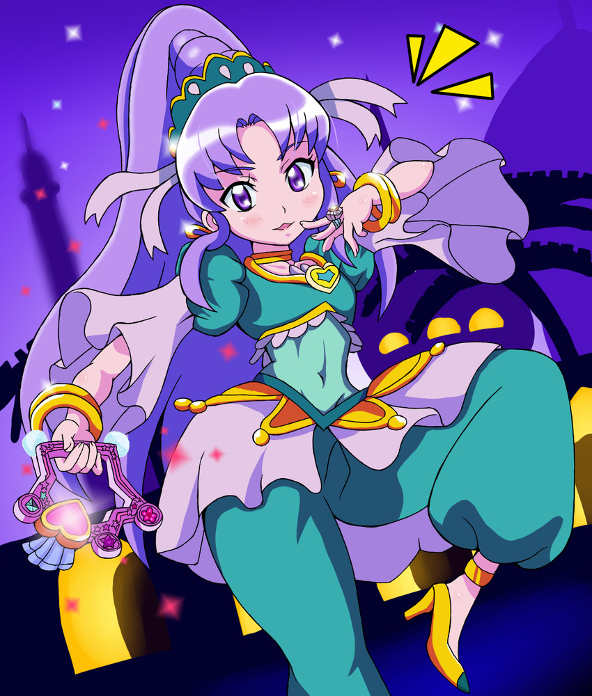 hikawa iona and cure fortune (precure and 1 more) drawn by watosonshi