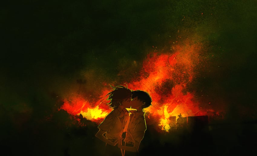 ikari shinji and nagisa kaworu (neon genesis evangelion) drawn by fishcoooo